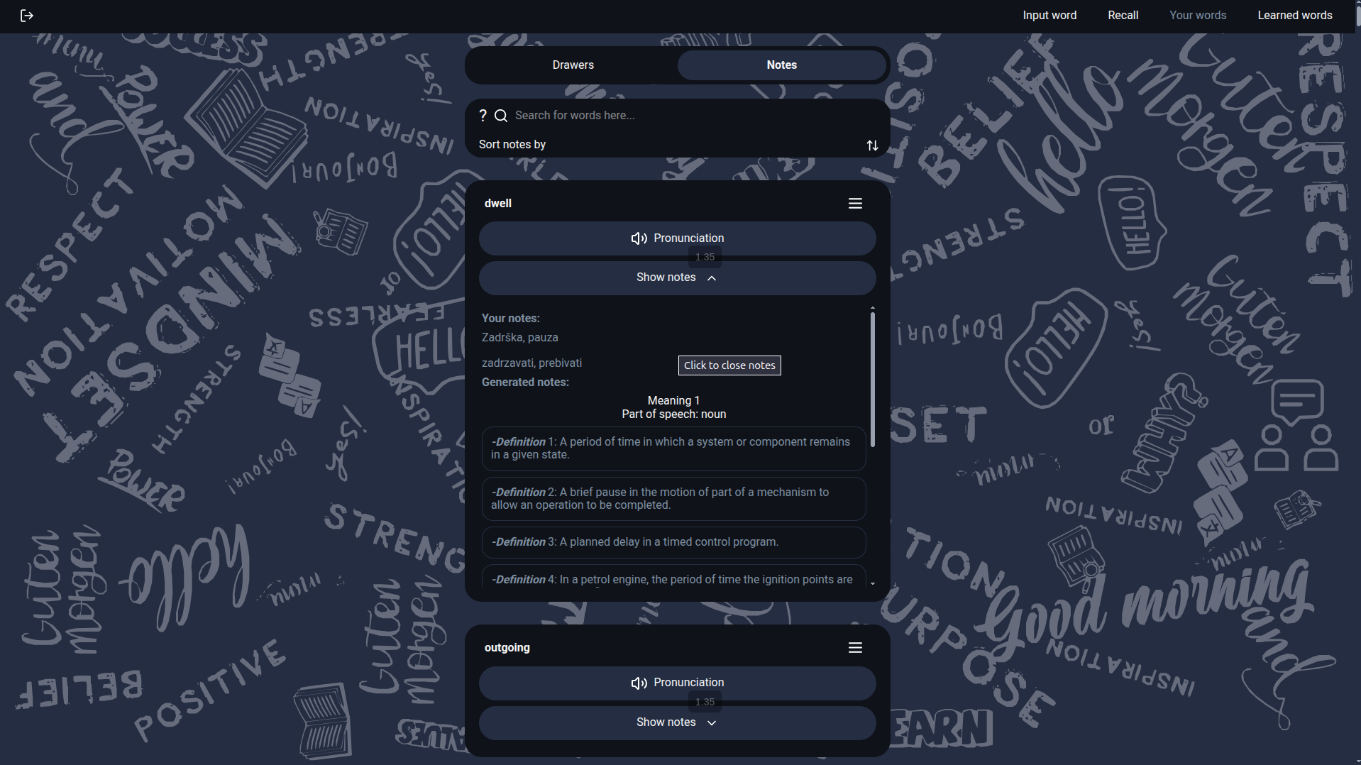 RemindMe, Interactive Dictionary